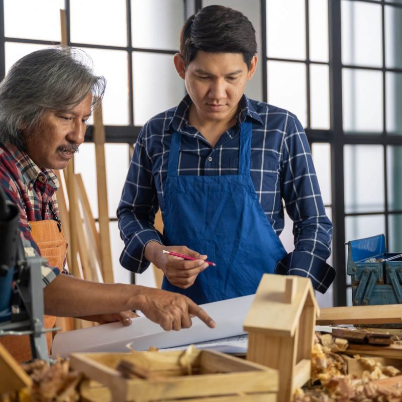 two-carpenters-making-diy-craft-wood-product-and-construction-material-furniture-of-carpentry