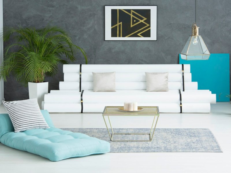 Living room with recycled furniture